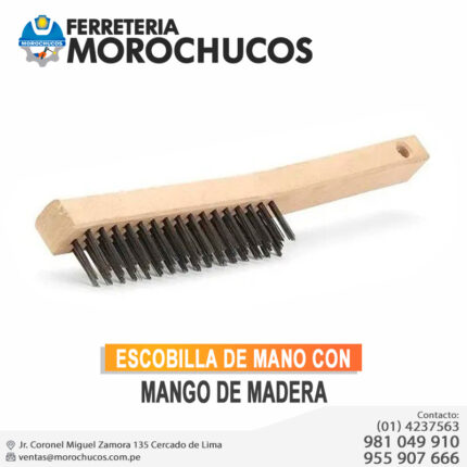 ESCOBILLA DE MANO CON MANGO DE MADERA