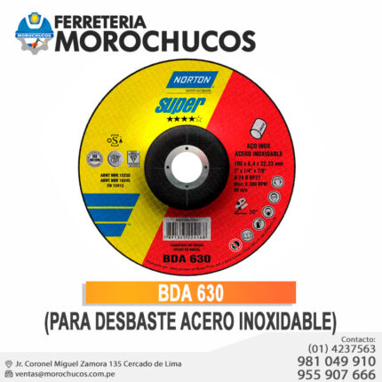 BDA 630 (Para desbaste Acero Inoxidable)