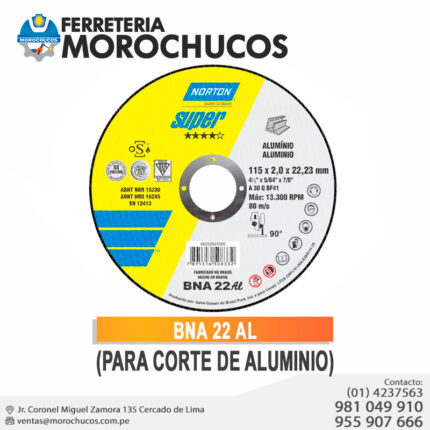 BNA 22 AL (Para Corte de Aluminio)