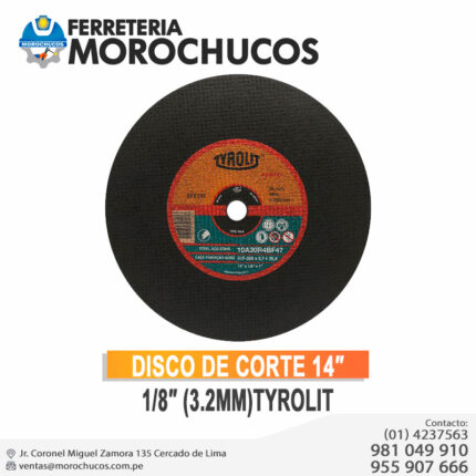 DISCO DE CORTE 14″ 1/8″ (3.2MM)TYROLIT
