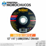 DISCO DE CORTE 4″ 1/2″ 1/16″ (1.6MM)DEWALT DW44601