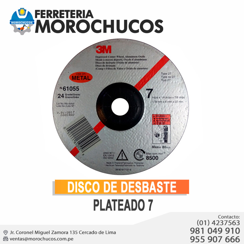 DISCO DE DESBASTE PLATEADO 7 DISCO DE DESBASTE PLATEADO 7