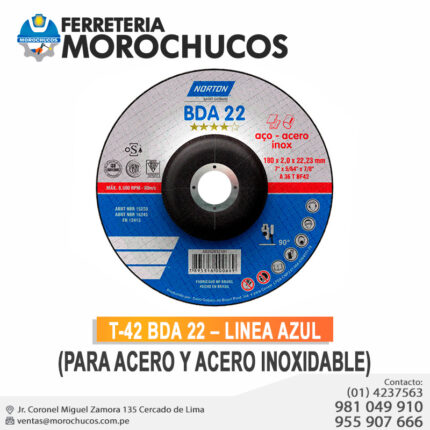 T-42 BDA 22 – Linea Azul (Para Acero y Acero Inoxidable)