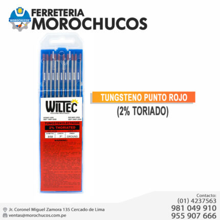 TUNGSTENO PUNTO ROJO (2% TORIADO)