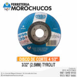 DISCO DE CORTE 4 1/2" 3/32" (2.5MM) TYROLIT